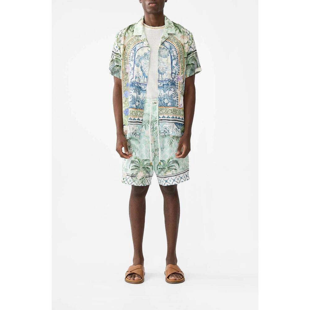 NEW CAMILLA mid length walk short in jardim party